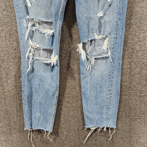 Grlfrnd‎ Womens 'Karolina' Slim Straight High Rise Distressed Jeans Blue Size 26 - Picture 2 of 14